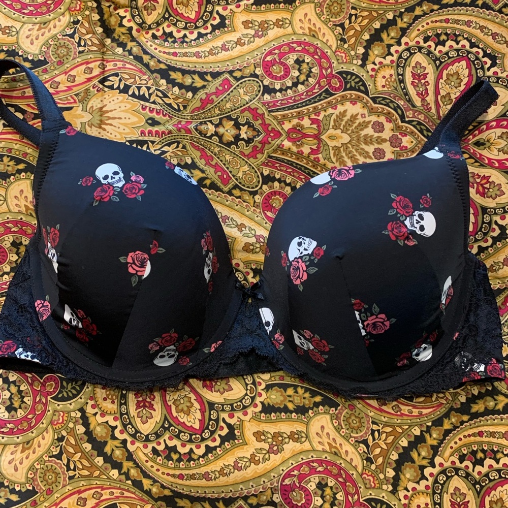 Black Skeleton Theme Bra 36 D